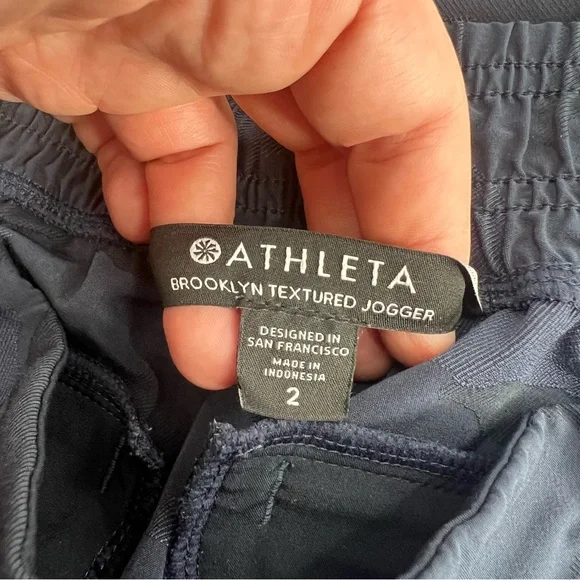 Athleta Brooklyn texturized Camo Jogger blue sz 2 - Picture 4 of 6